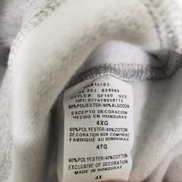 NWT Champion Hoodie Logo Sweatshirt Pullover Gray Size 4X - Picture 7 of 7